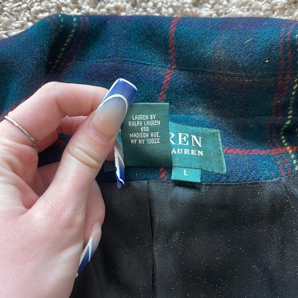 (SOLD) Long Ralph Lauren Wool Plaid Coat - Picture 6 of 13